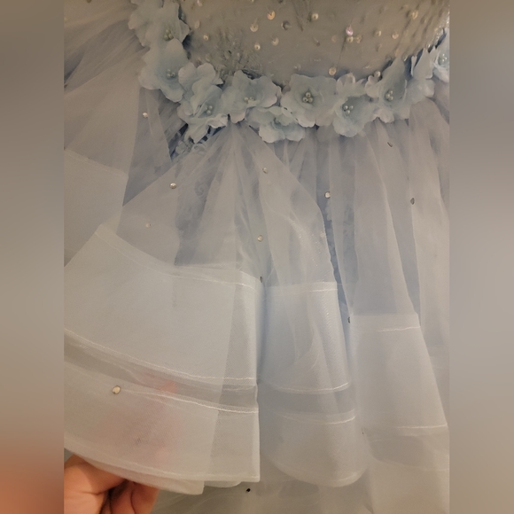Beautiful Light Blue New Quinceañera Dress Fits Size S-M - Picture 12 of 15